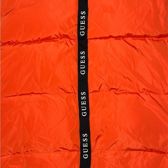Guess Puffer Vest Mens Size XXL 2XL Hooded Quilted Orange Style # 119AP541 EAC - Picture 7 of 10